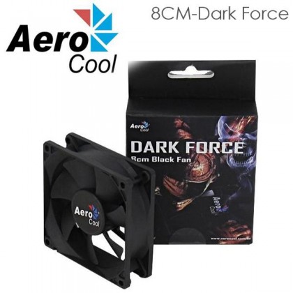 Aerocool Dark Force 8cm Black 7 Blades Fan with Anti Vibration Screws Aerocool Dark Force 8cm Black 7 Blades Fan with Anti Vibration Screws